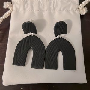 Handmade clay “cathedral” dangle earrings